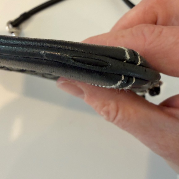 Coach Black and Tan Signature Wristlet - Picture 3 of 5